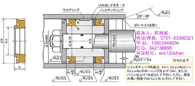 供应增压缸日本NOK ODI密封件，活塞型聚氨酯油封