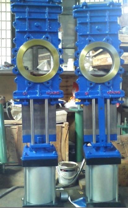 供應(yīng)氣動(dòng)穿透式刀形閘閥，氣動(dòng)穿透式刀閘閥耐磨