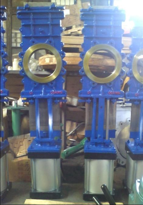 供應(yīng)氣動(dòng)穿透式刀形閘閥，氣動(dòng)穿透式刀閘閥耐磨