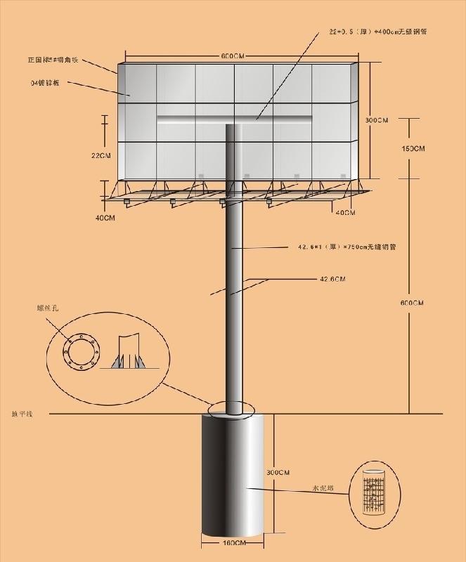 供应密云单立柱广告制作公司