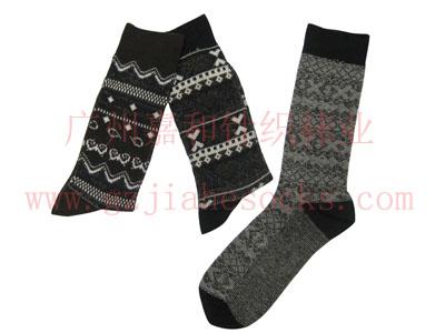 供应Striped socks保健、吸汗双路双色提花男袜