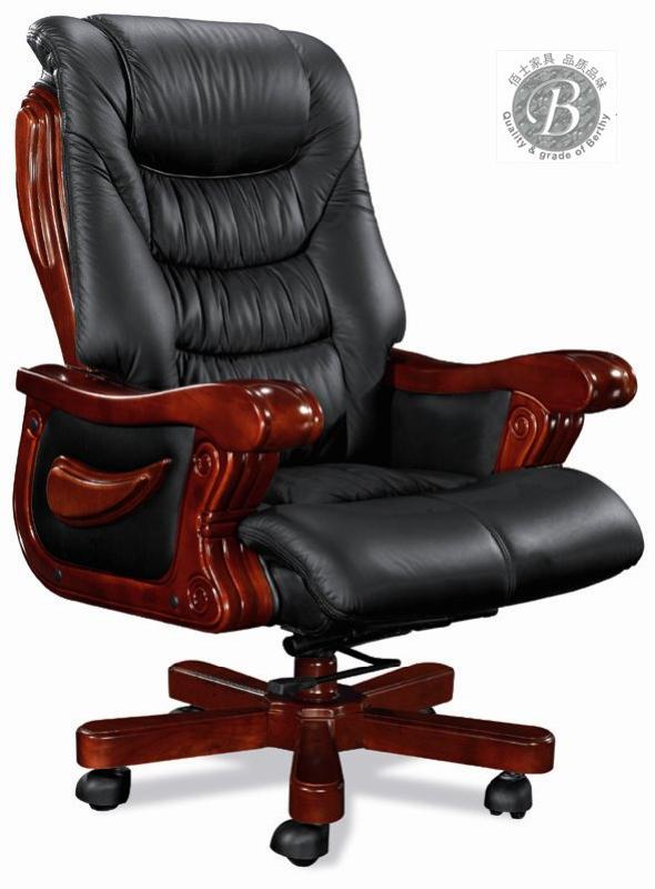 供應(yīng)廣州真皮總裁大班椅D09，真皮總裁實(shí)木大班椅定做，佰正家具廠