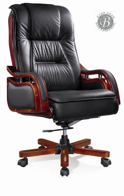 供應(yīng)廣州真皮總裁大班椅D09，真皮總裁實(shí)木大班椅定做，佰正家具廠