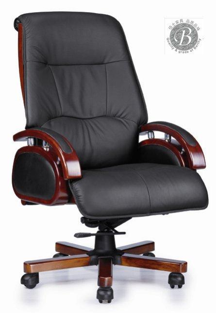 供應(yīng)廣州真皮總裁大班椅D20，真皮總裁實木大班椅定做，佰正家具廠