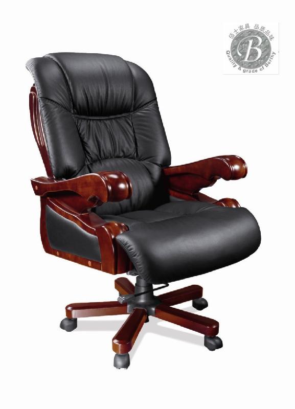 供應(yīng)廣州真皮總裁大班椅D273，真皮總裁實木大班椅定做，佰正家具