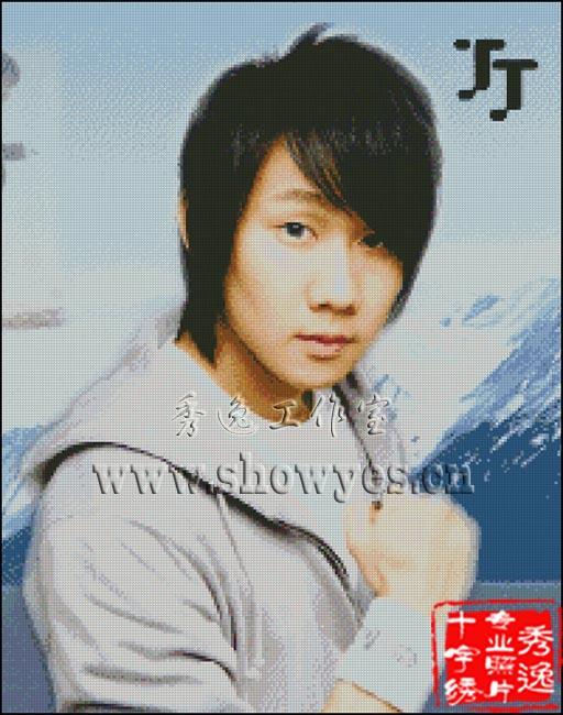 秀逸專業(yè)明星真人照片十字繡定制圖片