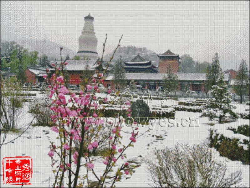 風(fēng)景名勝十字繡 秀逸專業(yè)照片十字繡設(shè)計配線DIY訂制-五臺山雪景
