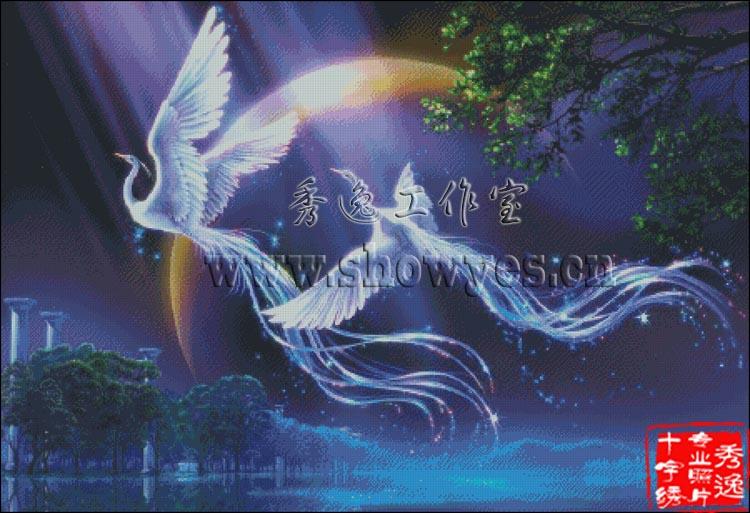 秀逸工作室專業(yè)油畫(huà)十字繡照片轉(zhuǎn)十字繡設(shè)計(jì)配線DIY訂制-鳳舞