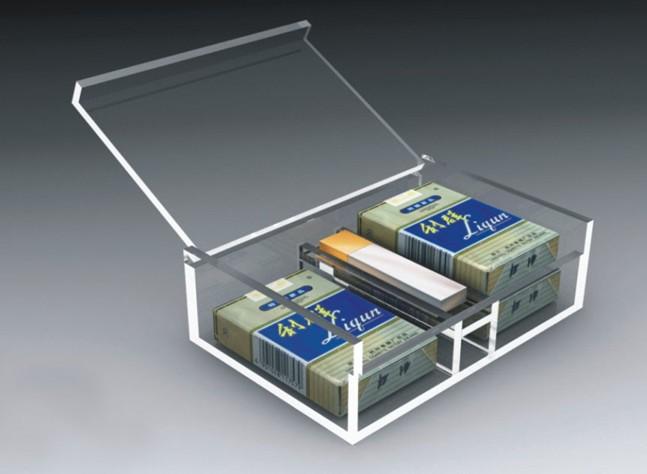 可放兩包煙和一個(gè)火機(jī)的透明煙盒圖片