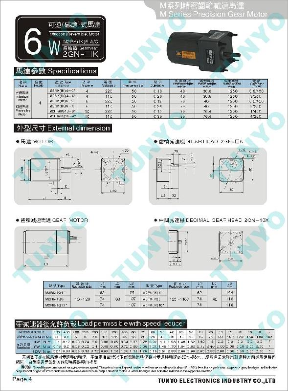 东洋决井6W减速电机/防水减速机图片