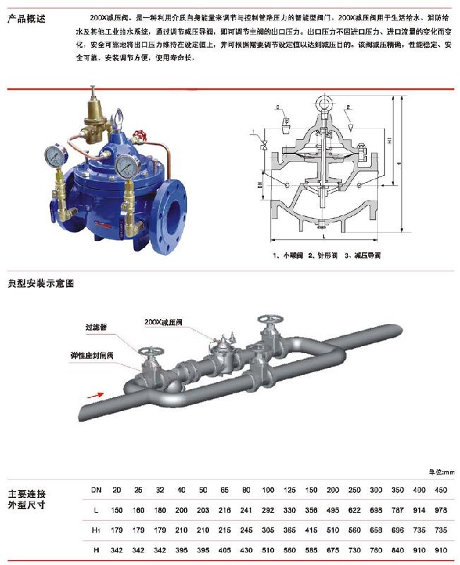 供应200X减压阀水力阀系列