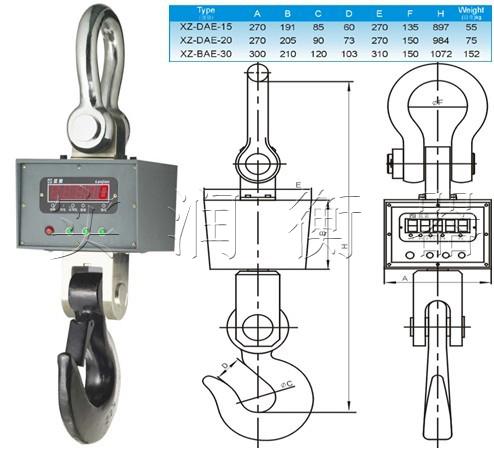 30吨电子吊秤-30吨吊钩秤价格图片