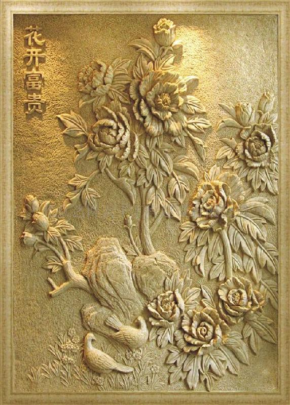 供應(yīng)砂巖浮雕背景墻之鴻博制造