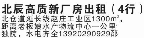 天津報(bào)紙【廠房庫房場(chǎng)地招租】廣告力推假日100天每日新報(bào)城市快報(bào)