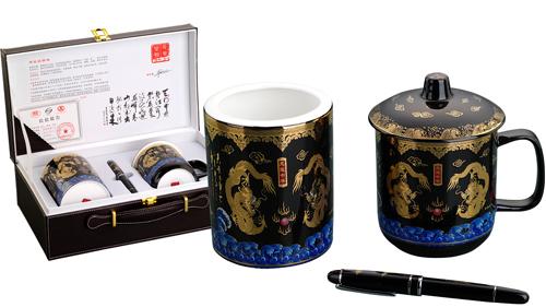 供應(yīng)*黑色骨瓷辦公四件套*禮品