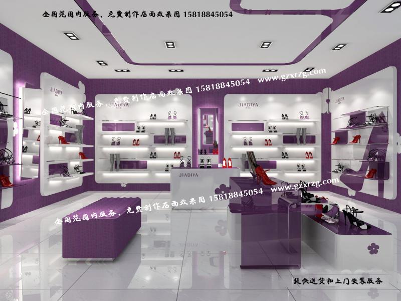 佛山店面装修女鞋店面装修展柜制作图片