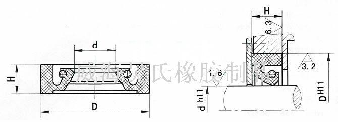 J型无骨架夹布油封图片