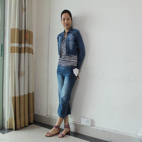 女式牛仔套裝庫(kù)存尾貨休閑牛仔裝