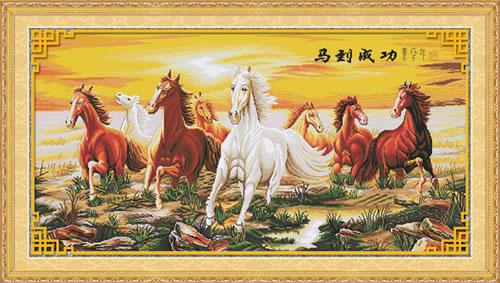 百分百精準(zhǔn)印花十字繡馬到成功圖片