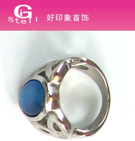 供應(yīng)樹葉花紋古典貓眼戒指 *戒指 個(gè)性戒指