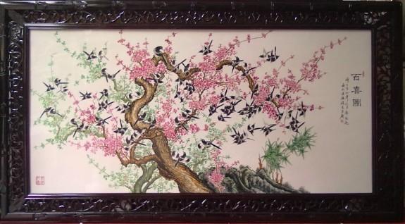 供應(yīng)經(jīng)銷景德鎮(zhèn)組畫瓷片油畫瓷片瓷板畫瓷像定做加工訂制建筑陶瓷產(chǎn)品花瓶