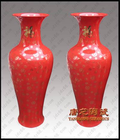 供應(yīng)景德鎮(zhèn)中國紅陶瓷大花瓶 商務(wù)禮品 搬遷禮品 景德鎮(zhèn)陶瓷大花瓶