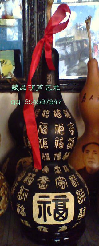 供應(yīng)天然葫蘆工藝品烙畫雕刻百壽圖0