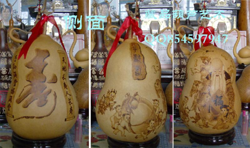 供應(yīng)天然葫蘆工藝品烙畫雕刻百壽圖0