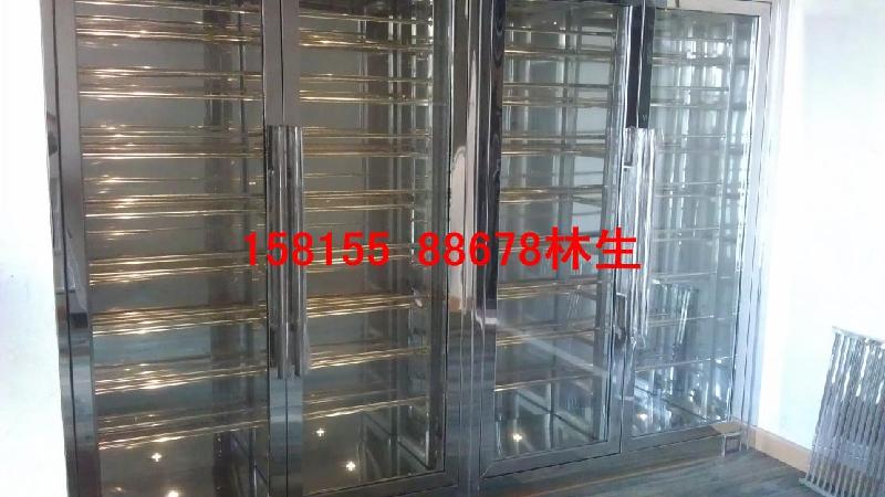 供應(yīng)不銹鋼全通透玻璃紅酒柜