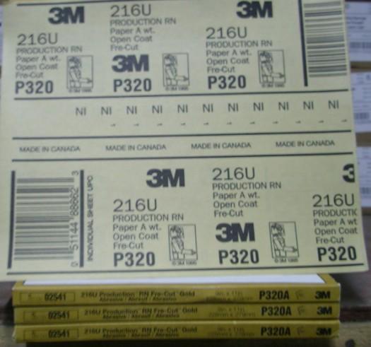 3M216UP320號黃色干磨拋光砂紙圖片