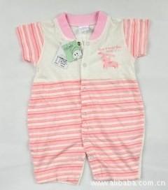 純棉寶寶新生兒開檔連體短爬