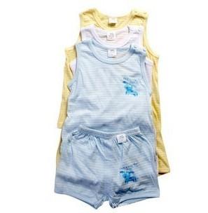 純棉寶寶嬰兒夏季男女背心短褲套裝 四色可選