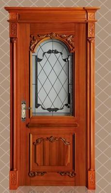 歐式楸木原木門圖片