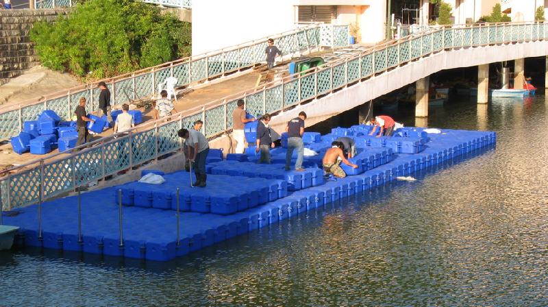 供应浮筒浮动码头浮桥水上平台图片