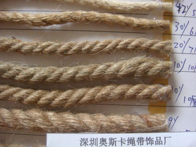 三股扭麻繩黃麻劍麻麻線圖片