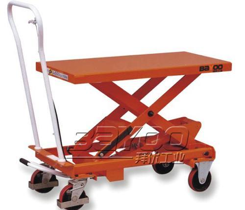 供應BAYOO剪式平臺車腳踏式平臺車