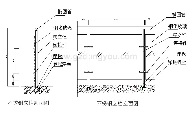 供应不锈钢扁管楼梯扶手