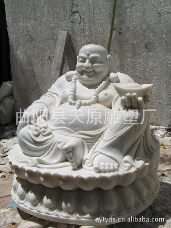 供應(yīng)漢白玉彌勒佛石雕神像雕塑手工藝品