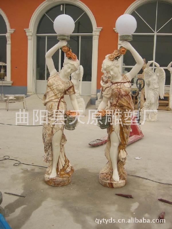 供應(yīng)石雕漢白玉石雕石雕燈人人物燈人
