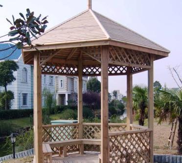 防腐木涼亭的制作圖片