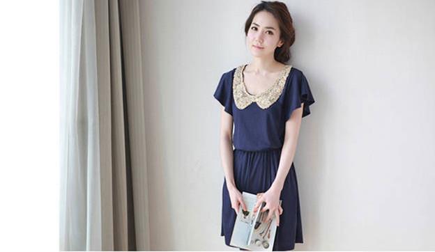 供應(yīng)夏裝韓版學(xué)院派可愛娃娃領(lǐng)連衣裙