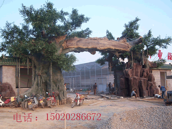 供應(yīng)棗莊小區(qū)假樹大門 棗莊小區(qū)假樹大門棗莊假樹大門工程