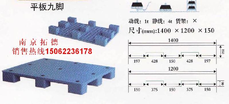 供应塑料托盘—平板九脚系列