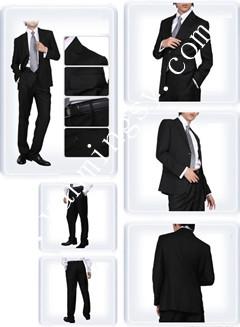 男士西服職業(yè)裝套裝量身定做黑色男裝新郎結(jié)婚西服伴郎西服套裝