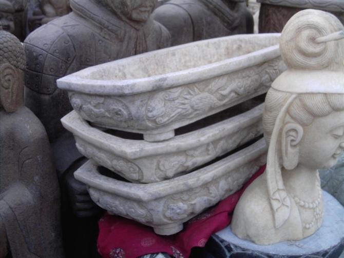 大號公園石雕魚缸wwwlong28com圖片