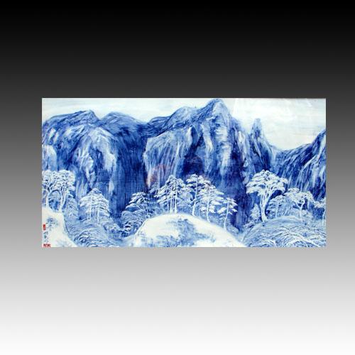 供應(yīng)青花山水陶瓷瓷板畫