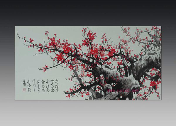 供應(yīng)定做手工畫山水瓷板畫