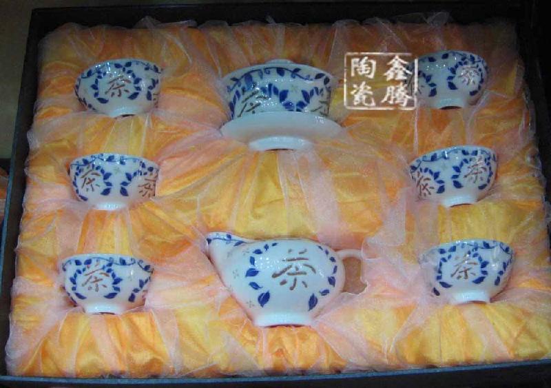 供應(yīng)陶瓷茶具手繪青花陶瓷茶具