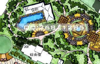 小區(qū)手繪彩色總平制作圖片