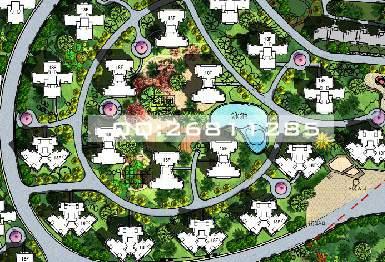 公園彩色總平制作圖片